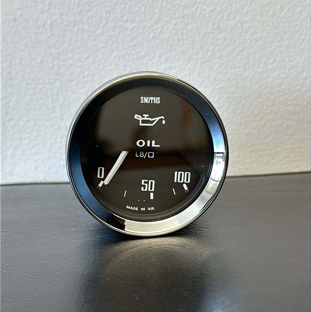 electric oil pressure gauge 0-100psi black/chrome [SMITH CLASSIC]] [BP2404-00C]
