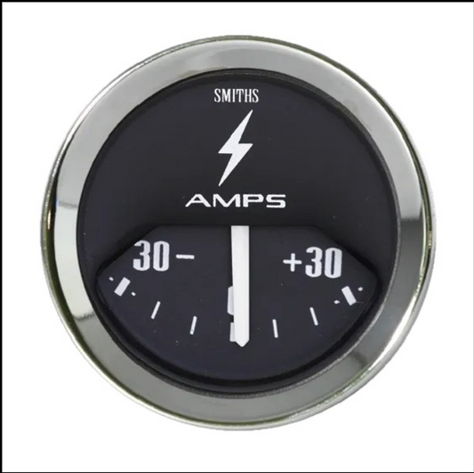Ammeter Gauge Black Chrome SWEEP 30-0-30 [SMITHS CLASSIC] [AM1340-03C]