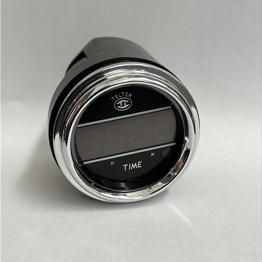 Clock Digital 12/24 hour Blue Chrome  [TELTEK] [TT243]