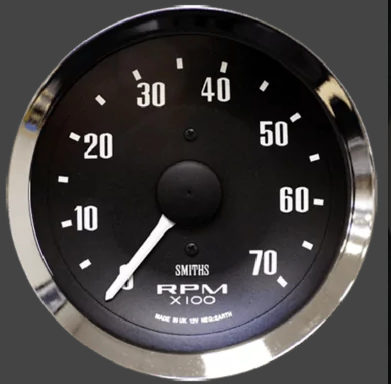 Tachometer 80mm 4/6/8 Cylinder Black Adj  [SMITHS CLASSIC] [RVC1B90-14C]