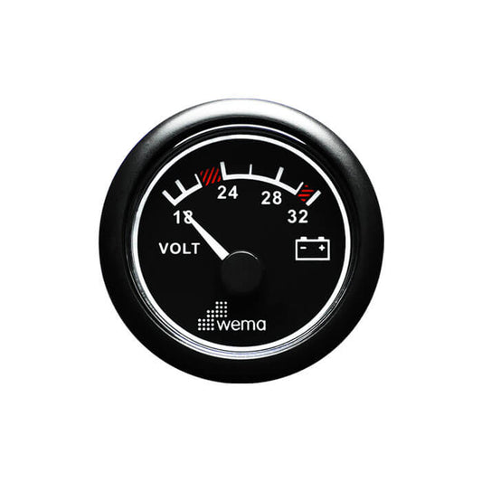 Voltmeter Gauge 24V 52mm [WEMA] [IPVR-BB-18-32]