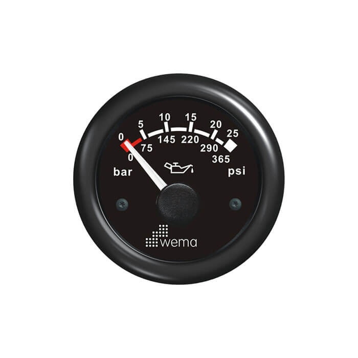 Oil Pressure Gauge 0-25bar 52mm [WEMA] [IPPR-BB-0-25]