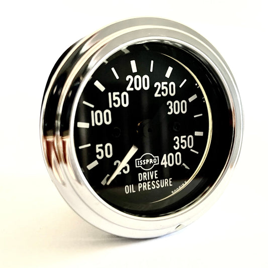 Drive Oil Pressure Mechanical 25-400 psi Gauge Chrom Gauge [ISSPRO] [R8708]