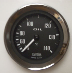 Temperature Gauge Mechanical Black Chrome 140C  [SMITHS CLASSIC] [TG1311-01C078]