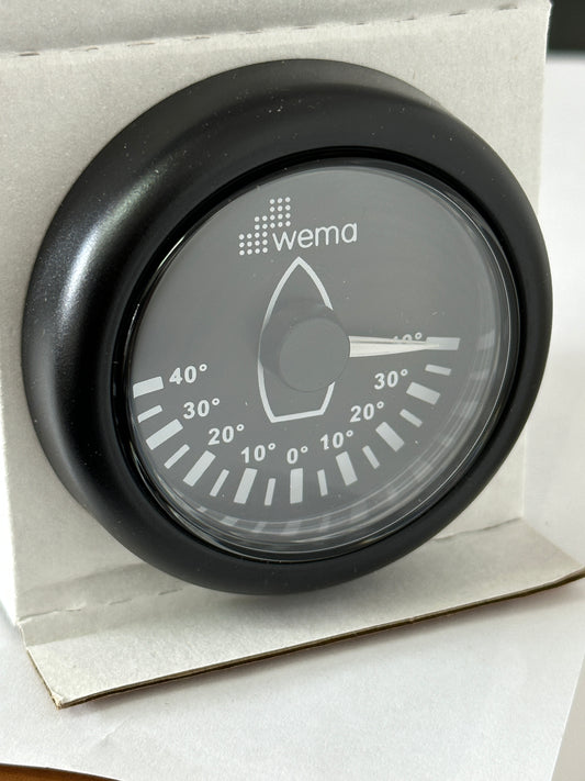 Rudder Angle Gauge 0-190 ohm 52mm BLACK (WEMA) [IMRR-5-BB]
