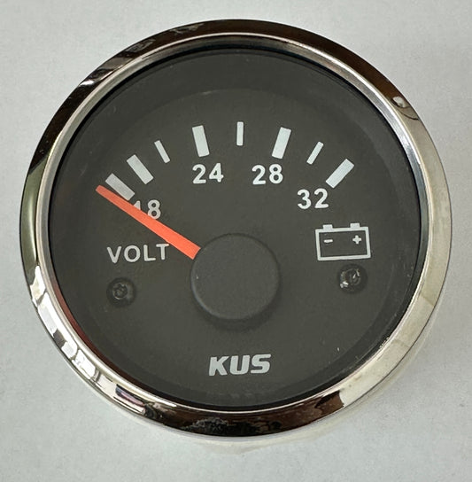 Voltmeter Black 24V  [KUS KK AUTOMOTIVE] [KPVR-BS-18-32]